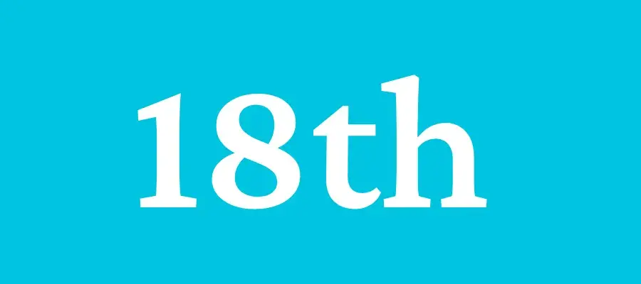 Graphic showing '18th'