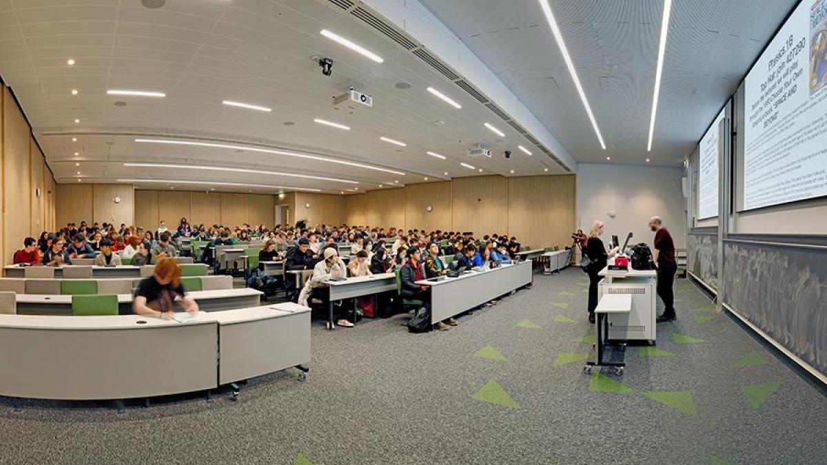 A lecture in the Larch lecture theatre