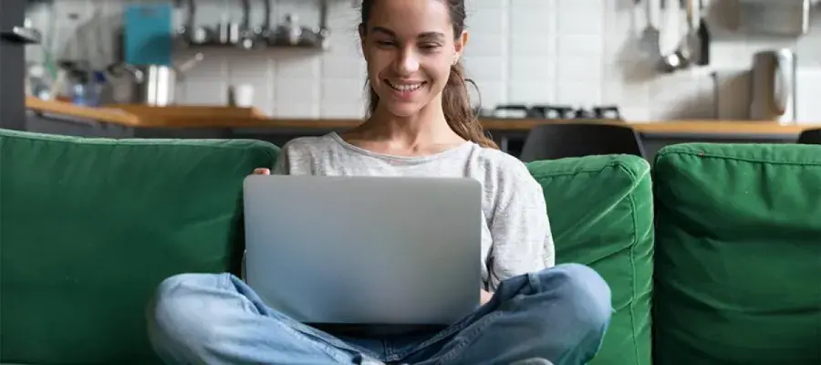 Girl with computer