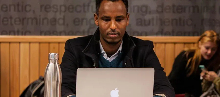 Man using laptop