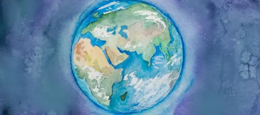 Planet Earth sprayed