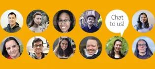 Graphic with lots of student faces 