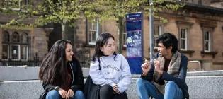 Students talking on campus