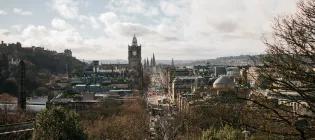 Edinburgh Princes Street from above 