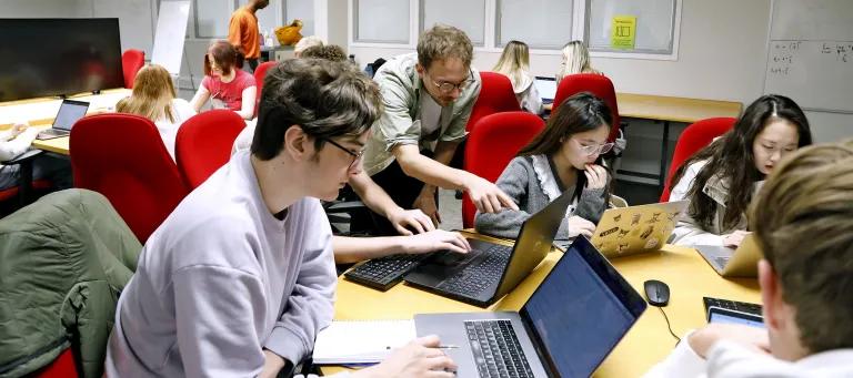 Students studying