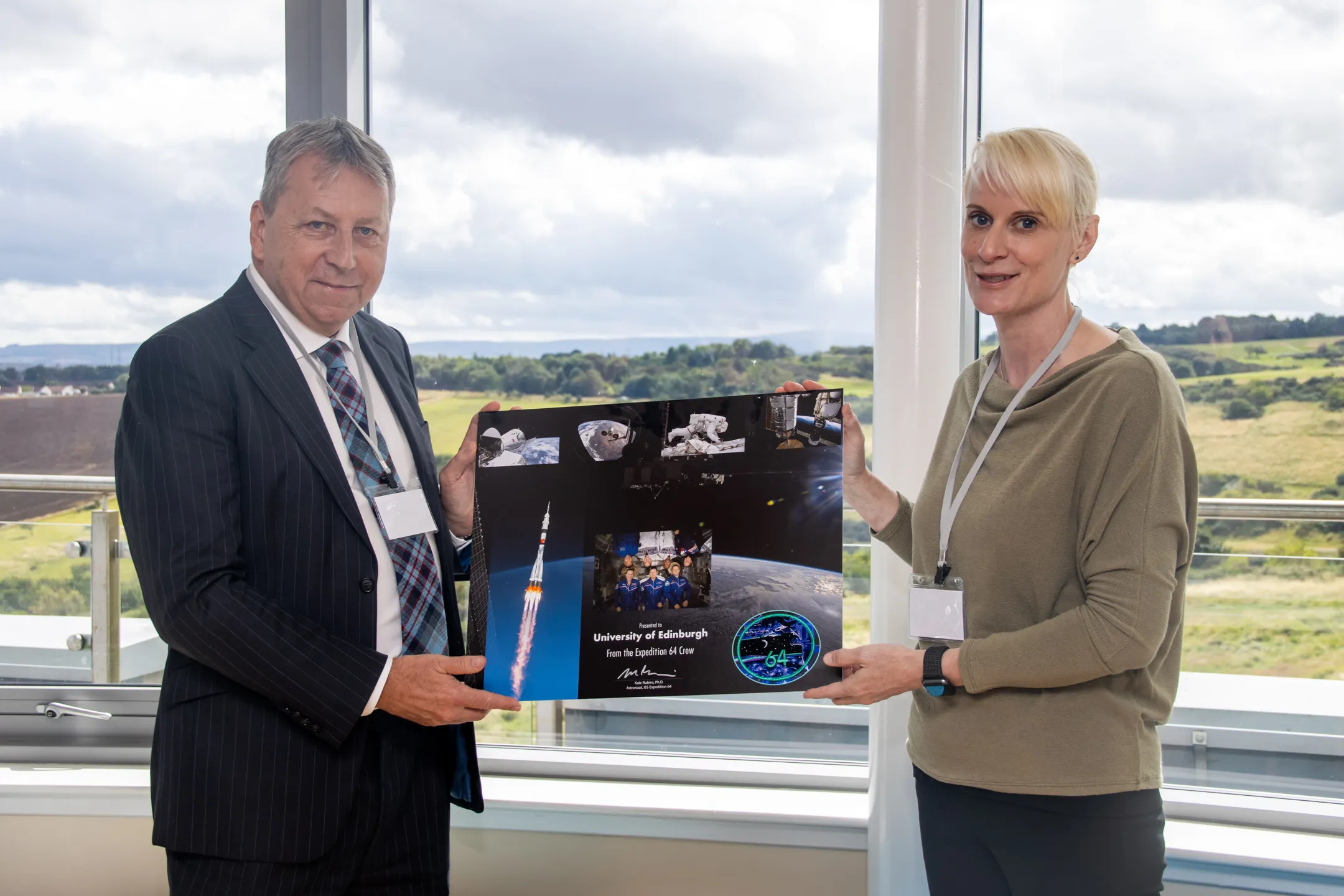 Principal and Vice-Chancellor Professor Sir Peter Mathieson and NASA astronaut Dr Kate Rubins