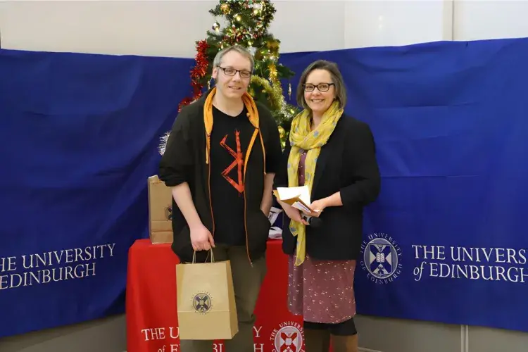 A person receiving an award