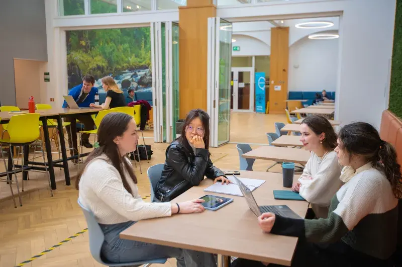 School of Chemistry students working together in the Social Space