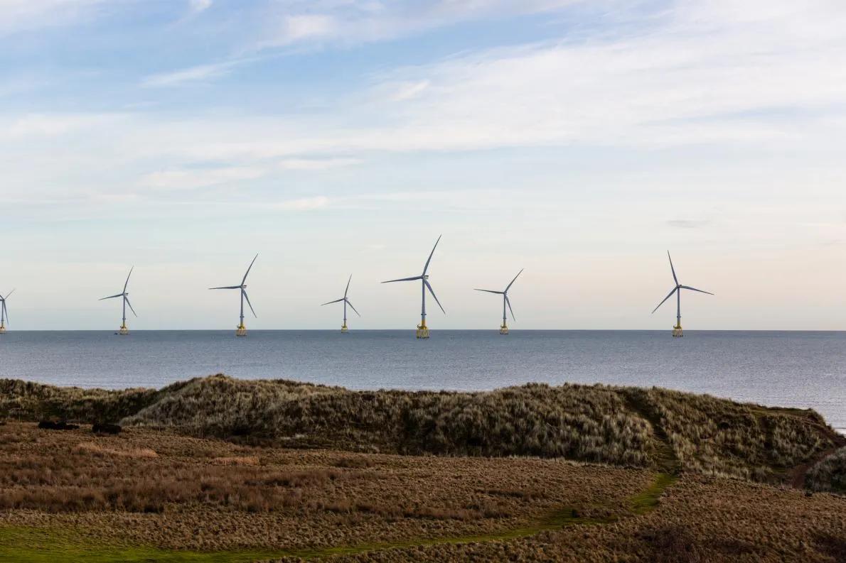 Wind farm on the East Coast of Scotland.