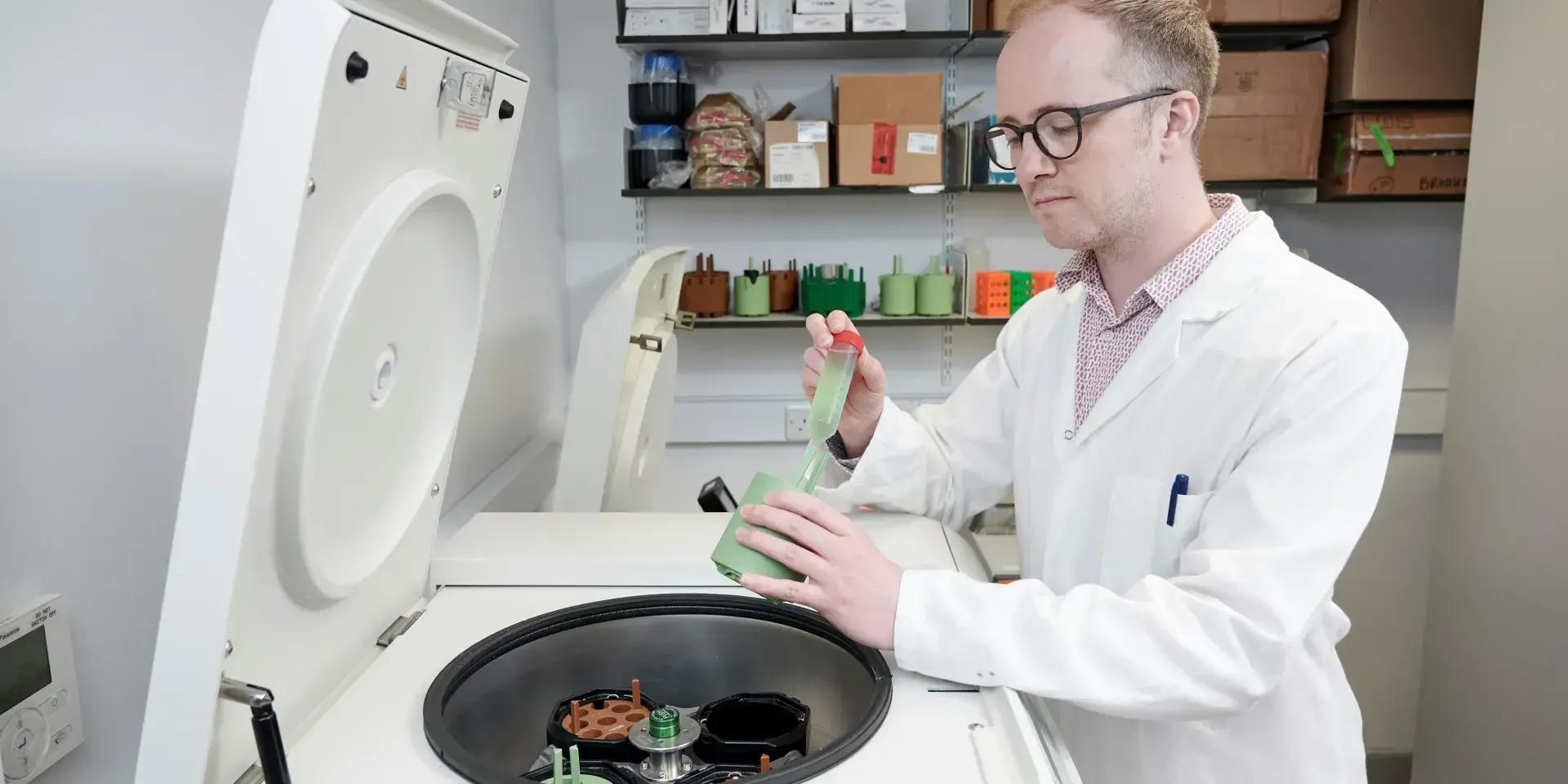 Professor Stephen Wallace in the lab