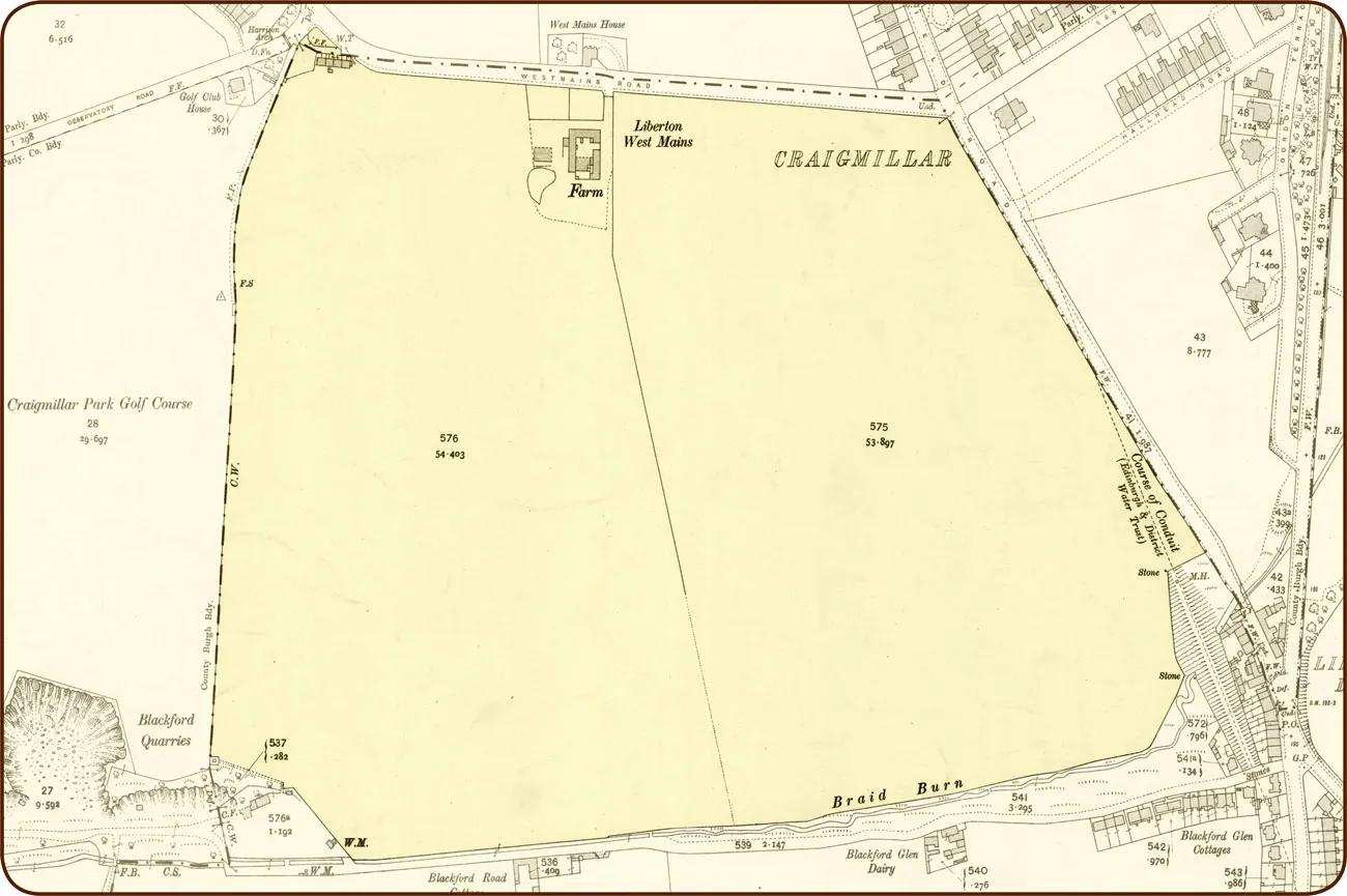 West Mains Farm, 1919, just before work began on the King's Buildings campus