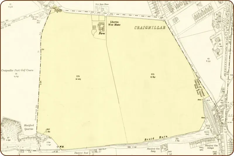 West Mains Farm, 1919, just before work began on the King's Buildings campus