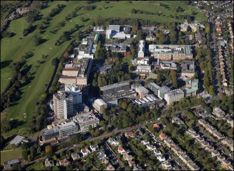 An aerial photograph of The King's Buildings campus in 2019
