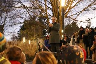 Iain Gordon at the Christmas tree switch on 2024
