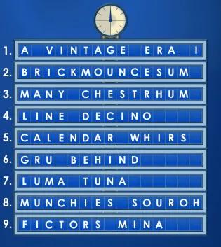Anagrams on a board similar to what you would see in the TV show Countdown 