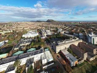 Aerial image of King's Buildings and Edinburgh